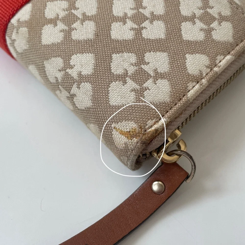 Kate Spade New York Neda Signature Stucco Canvas Zip Around Beige Wallet